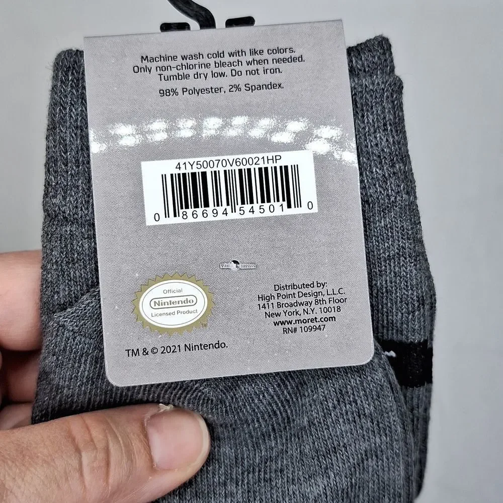 NINTENDO sorry I can't im gaming gray socks gamer accessory